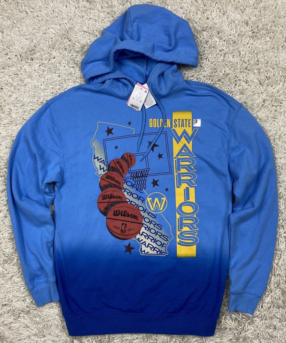 NBA Golden State Warriors Hoodie Bonnie Blue Dip Dye Wilson Basketball Sz S NWT